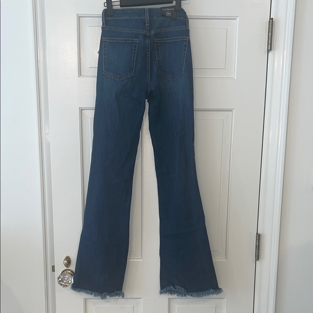(NEW WITH TAGS) Just Black Blue Flare Wide Leg Jeans - Picture 4 of 5